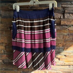 Maeve Multicolor Striped A-Line Skirt